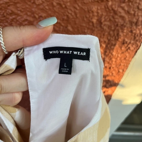 Who What Wear Women’s Gingham Dress Tan &White Checkered. Size Large - Picture 3 of 8